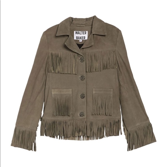 Walter Baker Jackets & Coats New Walter Baker Dante Olive Fringe
